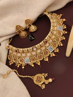 Antique Rajwadi Mina Choker